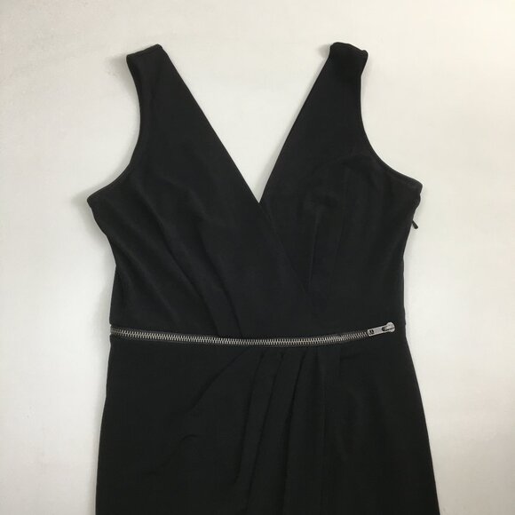 BCBGENERATION Black Zipper Bust Ruching Tulip Overlay Hem Top - Picture 4 of 13